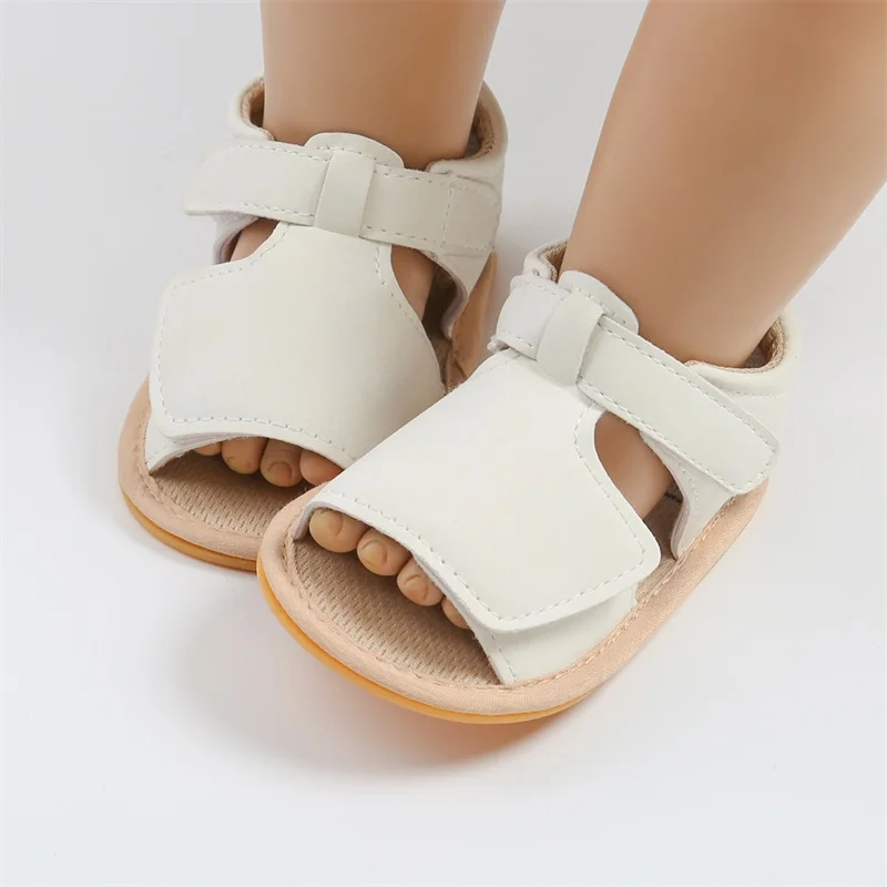 Baby Girls Boys Sandal PU Leather Flexible Non-slip Summer Flat Shoes for Casual Daily