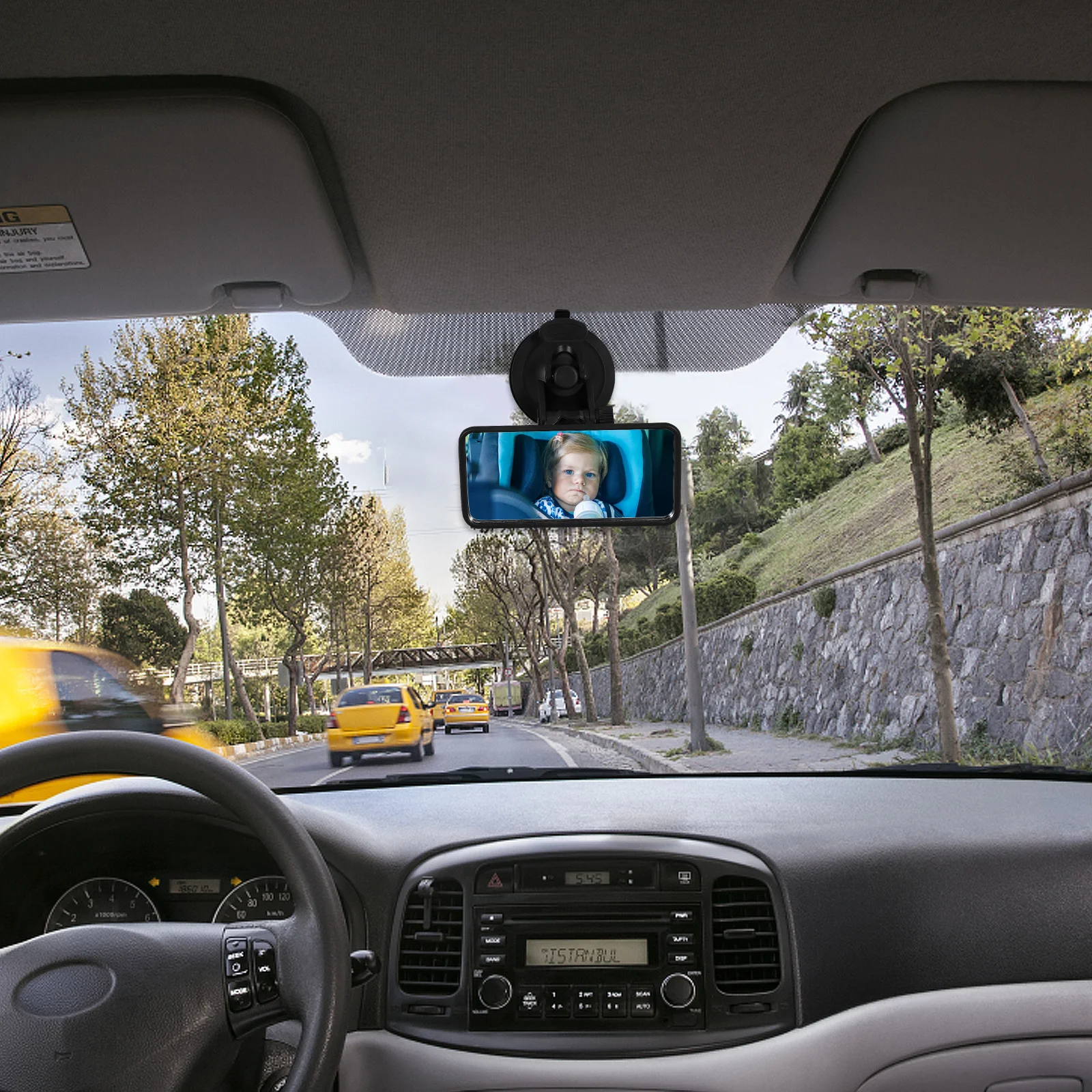 Espejo lateral trasero de punto ciego ABS cuadrado, negro, ajustable, vista amplia de 360 grados, Monitor de estacionamiento para bebé, espejo de punto ciego de 120 y 60mm