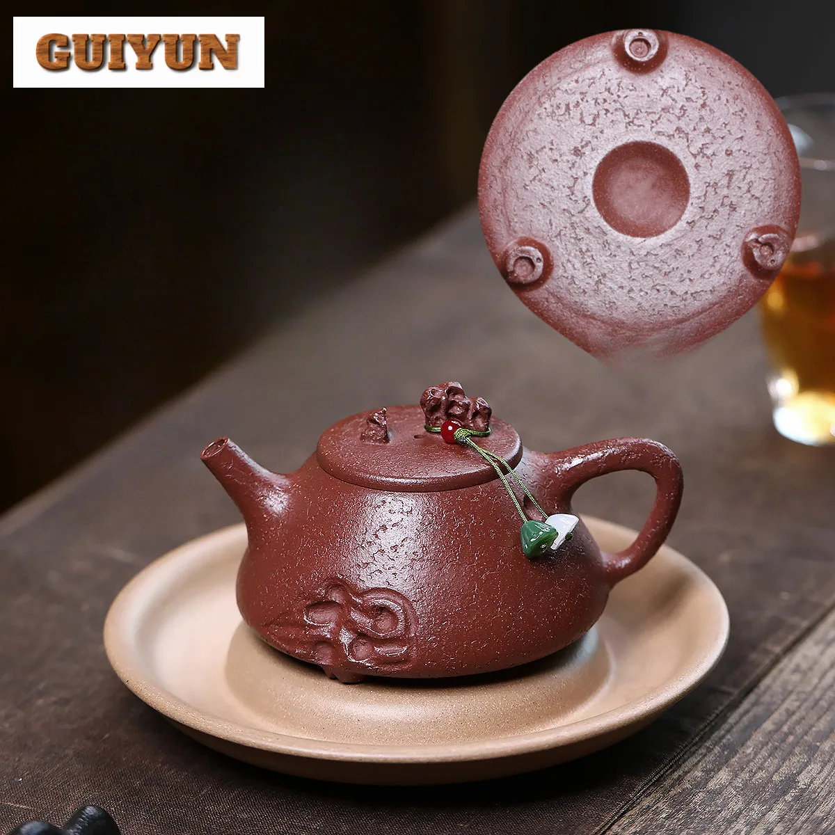 

220ml Classic Yixing Purple Clay Teapots Handmade Tripodia Scoop Pot Raw Ore Downhill Mud Kettle Chinese Zisha Tea Set Drinkware