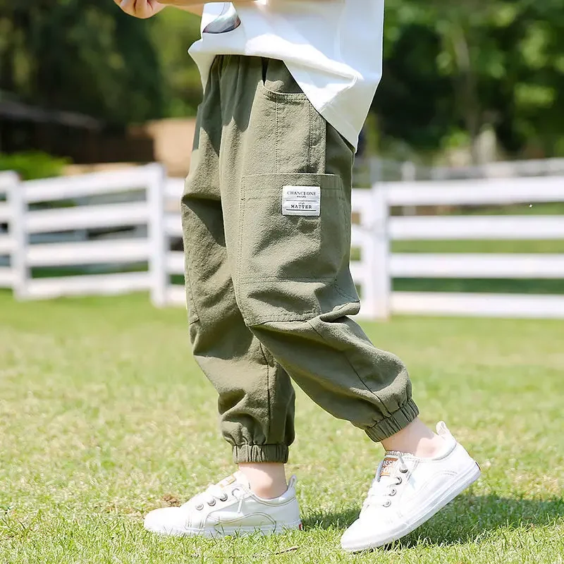 

Baby Boy Pants for Kids Trousers Casual Pants Boys Loose Pants Cotton and Linen Child Sweatpants Pantalones 4-12Y Kids Clothes