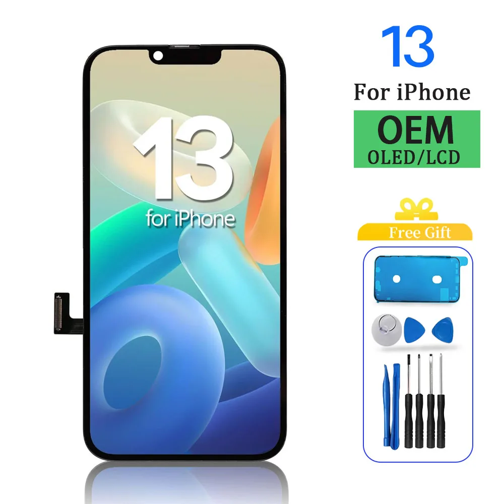 Pantalla OLED para iphone 13 Pantalla LCD MONTAJE DE digitalizador con Pantalla táctil para iPhone 13 A2633 A2482 A2631 A2634 Reemplazo LCD