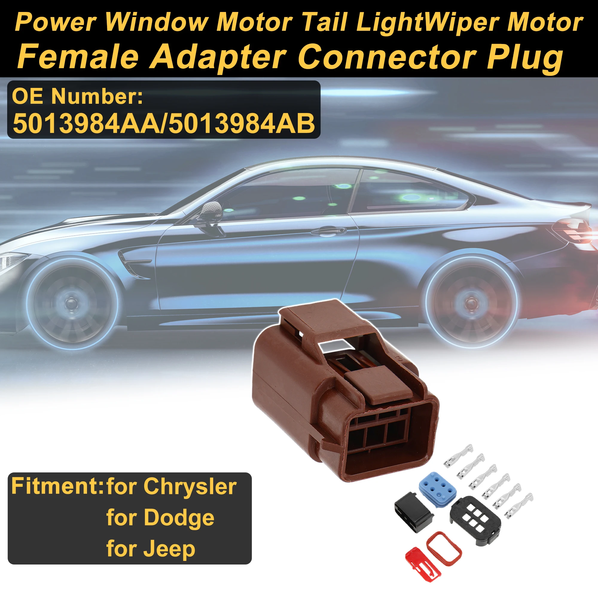 UXCELL Power Window Motor Taillight Wiper Motor Connector Plug for Chrysler 5013984AA