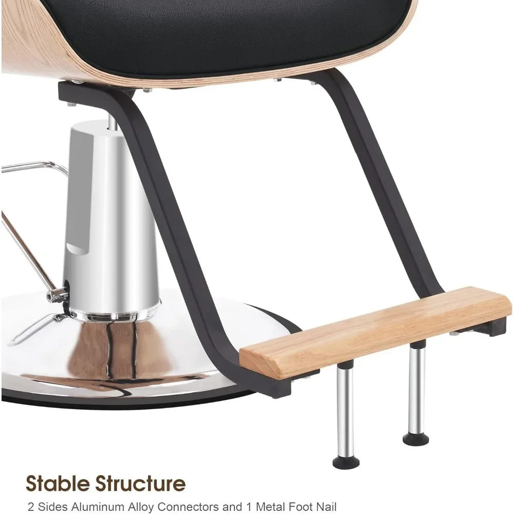 Bend Wooden Hydraulic Salon Chair, Corte de cabelo, Beleza Spa, Styling Equipment, Elegante, Alta qualidade