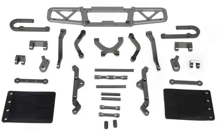 Set di travi di impatto per paraurti posteriore con staffa metallica per lavorazione di precisione CNC per ROFUN KM HPI BAJA 5T 5SC