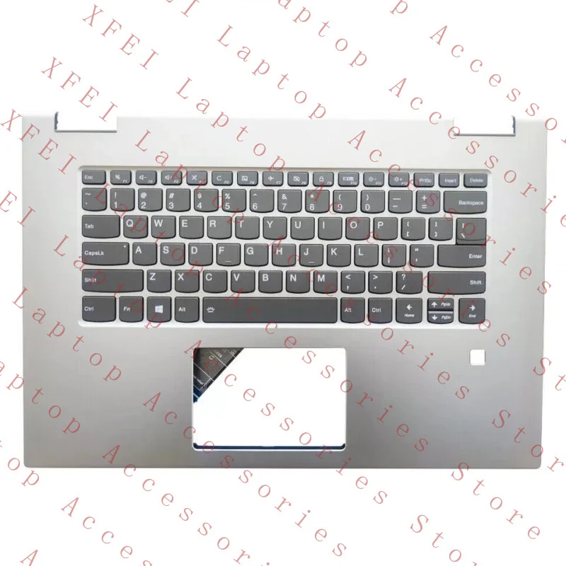 

Серебристая верхняя часть корпуса (пальмрест) для Lenovo Yoga 730-15IKB IWL с клавиатурой с подсветкой 5CB0Q96465