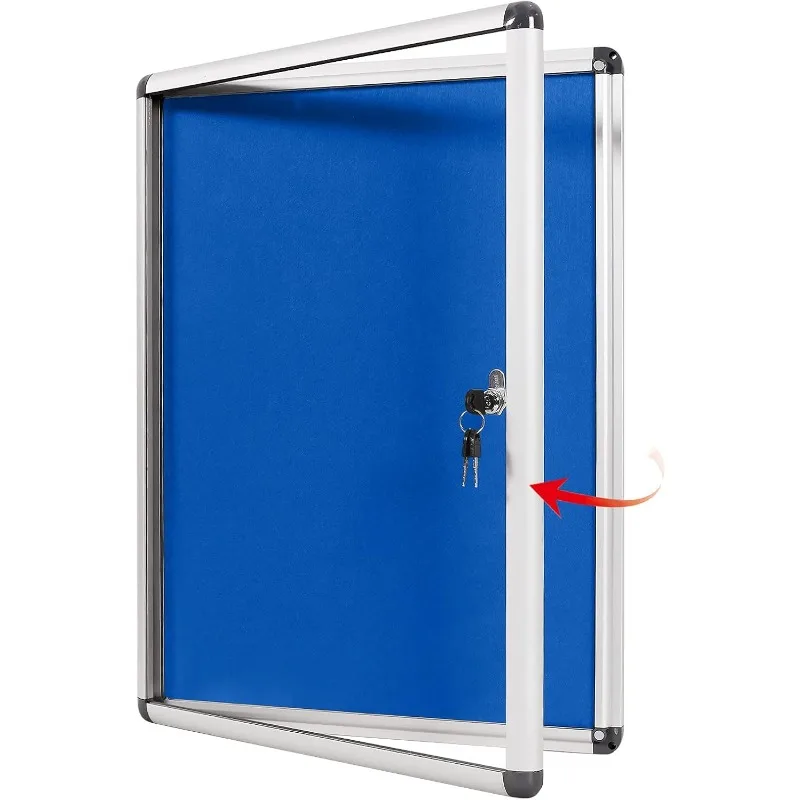 

bulletin board enclosed Wall-Mounted Secure Display Board for Notice Message with door and keys,38x28inches(9xA4)