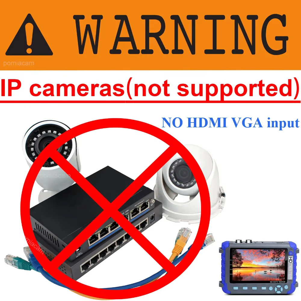 Free IV8C 5 Inch LCD CCTV Tester Monitor 5MP AHD TVI 4MP CVI CVBS Camera Tester Monitor support PTZ Controller UTP Cable Test - Image 6