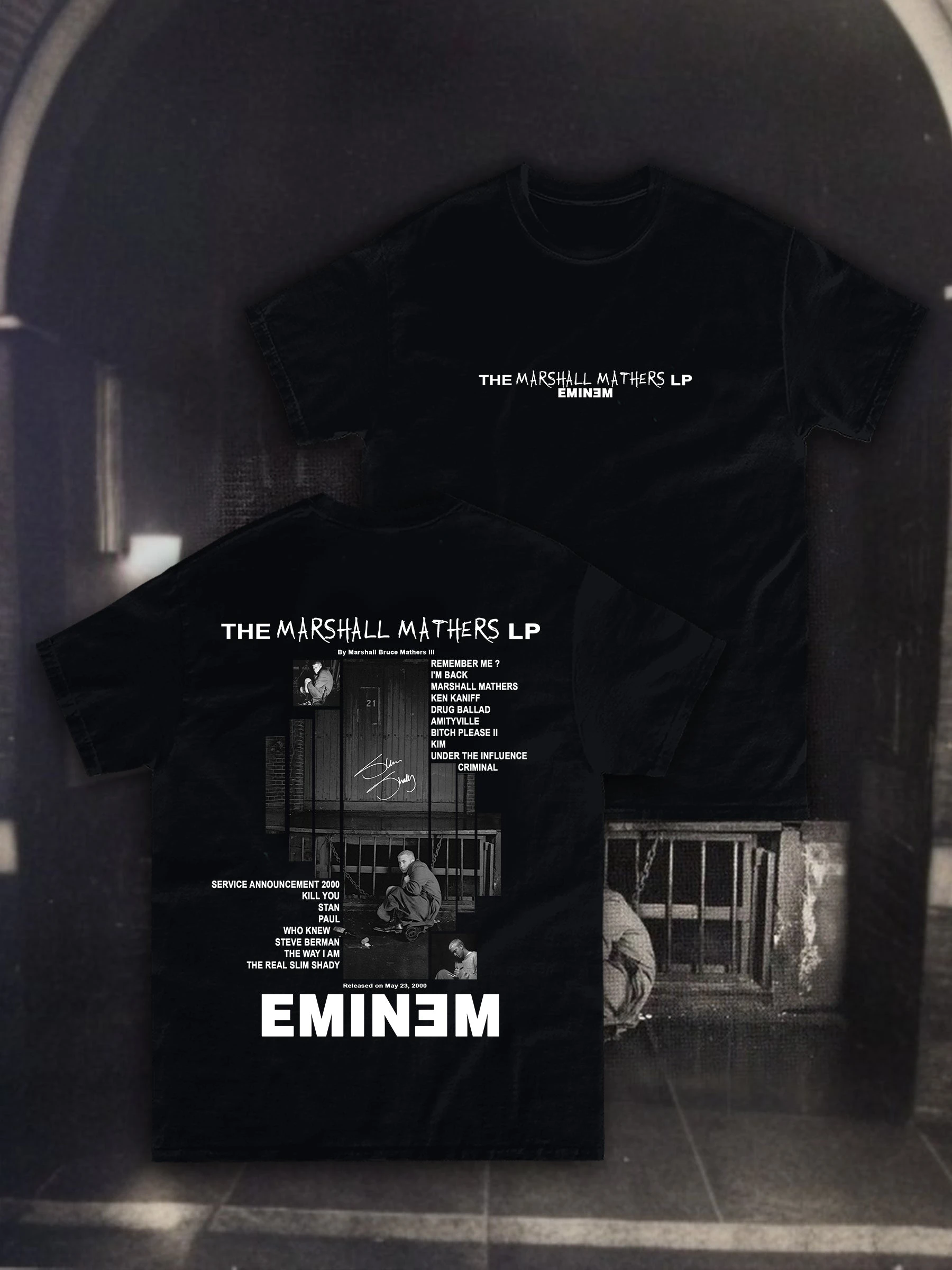 Camiseta Gráfica do Álbum Marshall Mathers LP para Homens e Mulheres, Moda Hip Hop, Música Pop, Manga Curta, Casual, Algodão, Streetwear