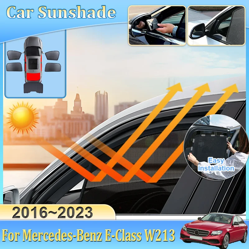 

Сетчатая солнцезащитная шторка для автомобиля Mercedes-Benz E-Class W213 2016-2023, сетчатая шторка для защиты от ультрафиолета, шторка для лобового стекла, автоаксессуары