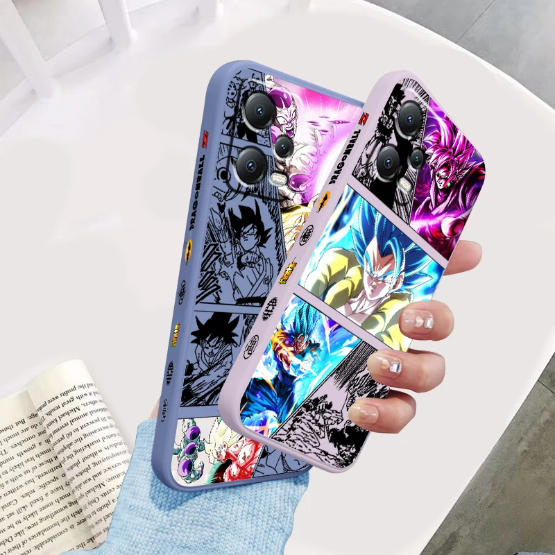 Trend D-Dragon Ball Comics Liquid Left Rope For Xiaomi Redmi Note 13 12 12S 12R 11 11T 11S 10 10S Pro Plus 5G Back Phone Case