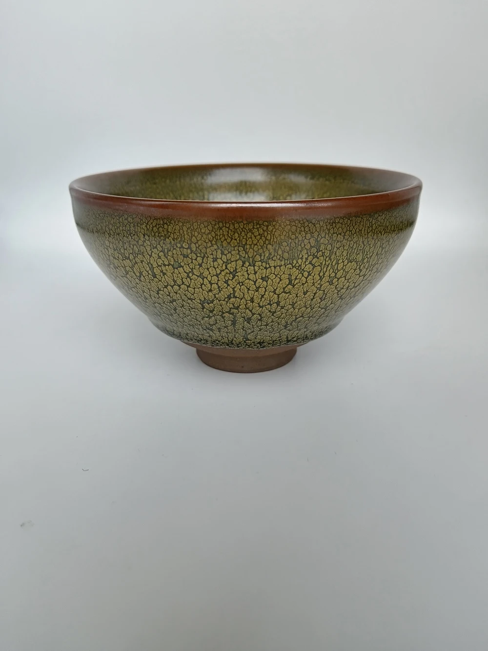 JZ359 340ml/ 11.5oz Jianzhan Tenmokus Tea Cups Green Partridge Feature Pattern Matcha Tea Bowls