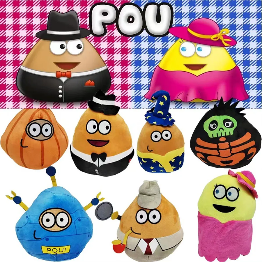 22cm Hot Game My Pet Alien Pou Plush Toy Furdiburb Emotion Alien Plushie Stuffed Animal Pou Doll Birthday Christmas Gift