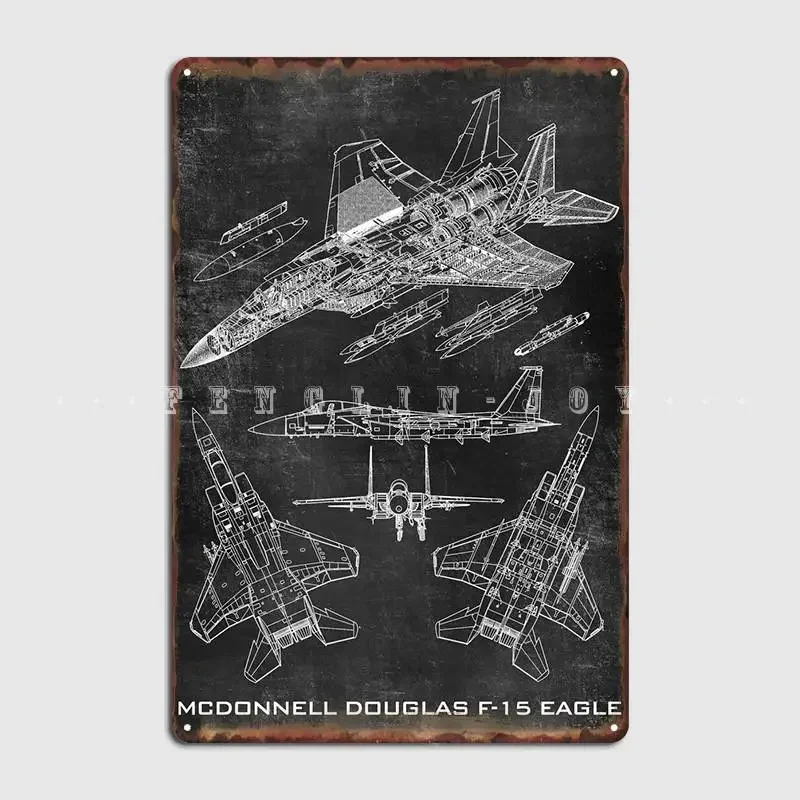Mcdonnell Douglas F15 Eag Poster Metal Plaque Club Pub Garage Decoration Painting Décor Tin Sign Posters