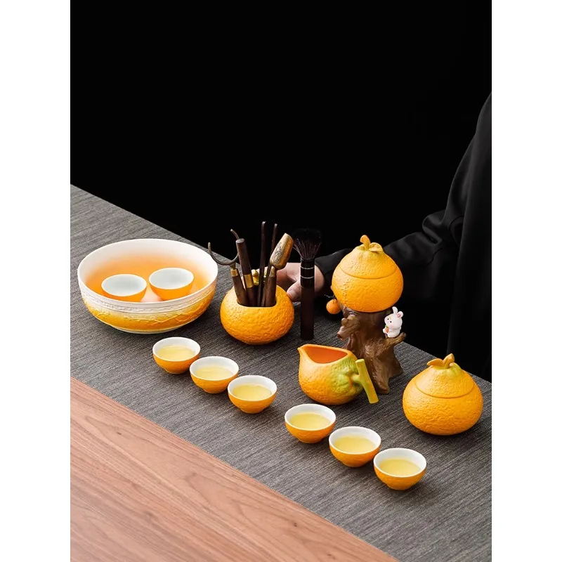 

Чайный сервиз кунг-фу, бытовой керамический чайник, чайная чашка, ленивый автоматический чайник, артефакт, небольшой чайный поднос