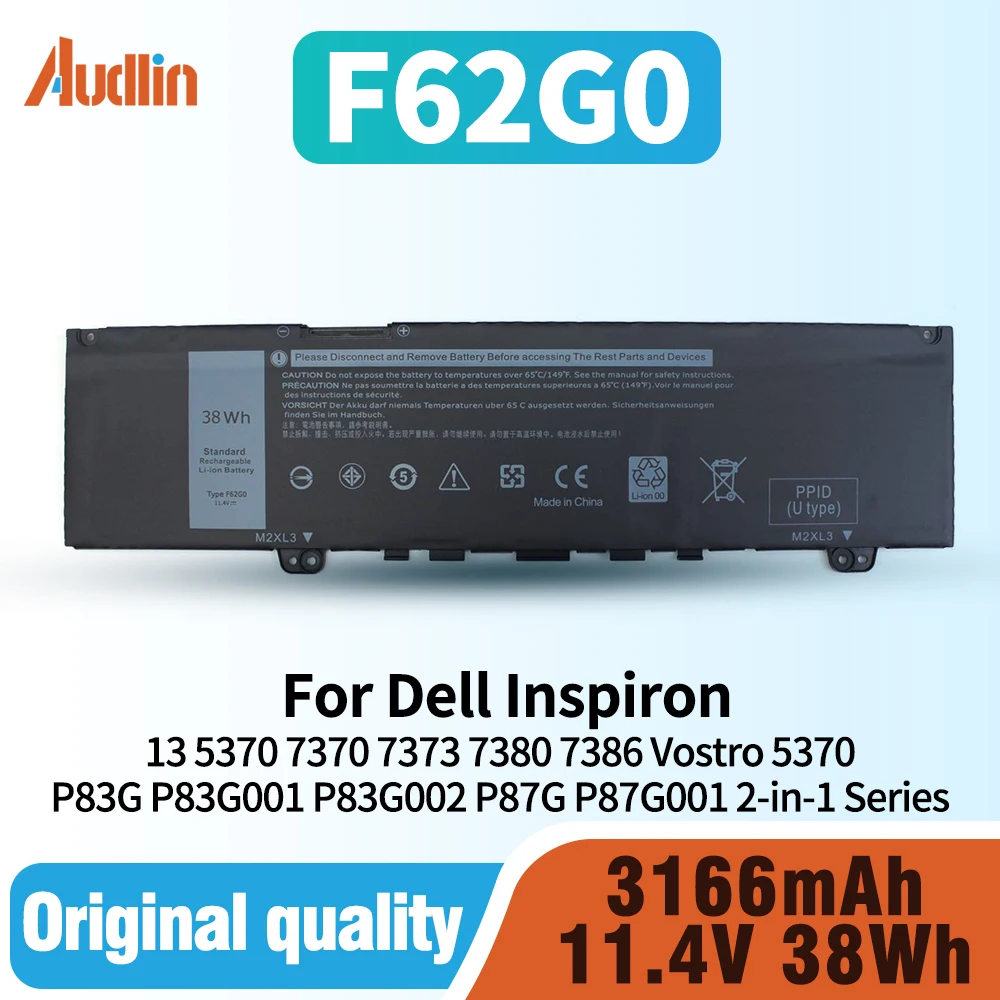 39dy5 f62g0 Batterie für Dell Inspiron 13 7000 i7373 7373 7386 2-in-1 7370 7380 5370 p83g p87g p91g