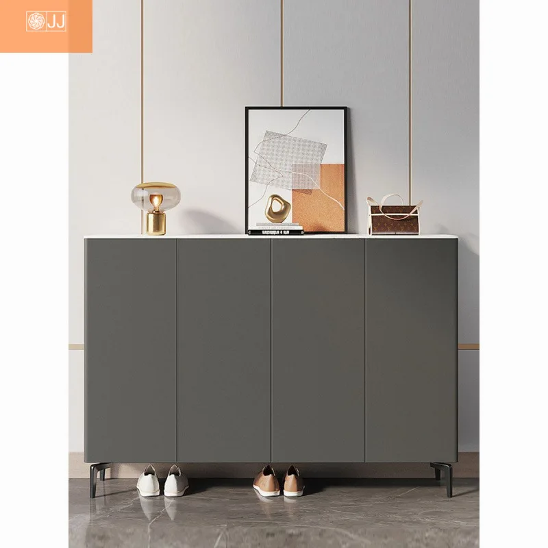 Home light luxury shoe cabinet entry fashion minimalist door shoe cabinet entry French cream style shoe cabinet