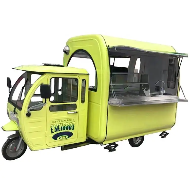 Wholesale Price Electric Mobile Food Truck Mobile Ice Cream Food Truck Trailer Crepe Electric Tricycle Food Cart For Sale