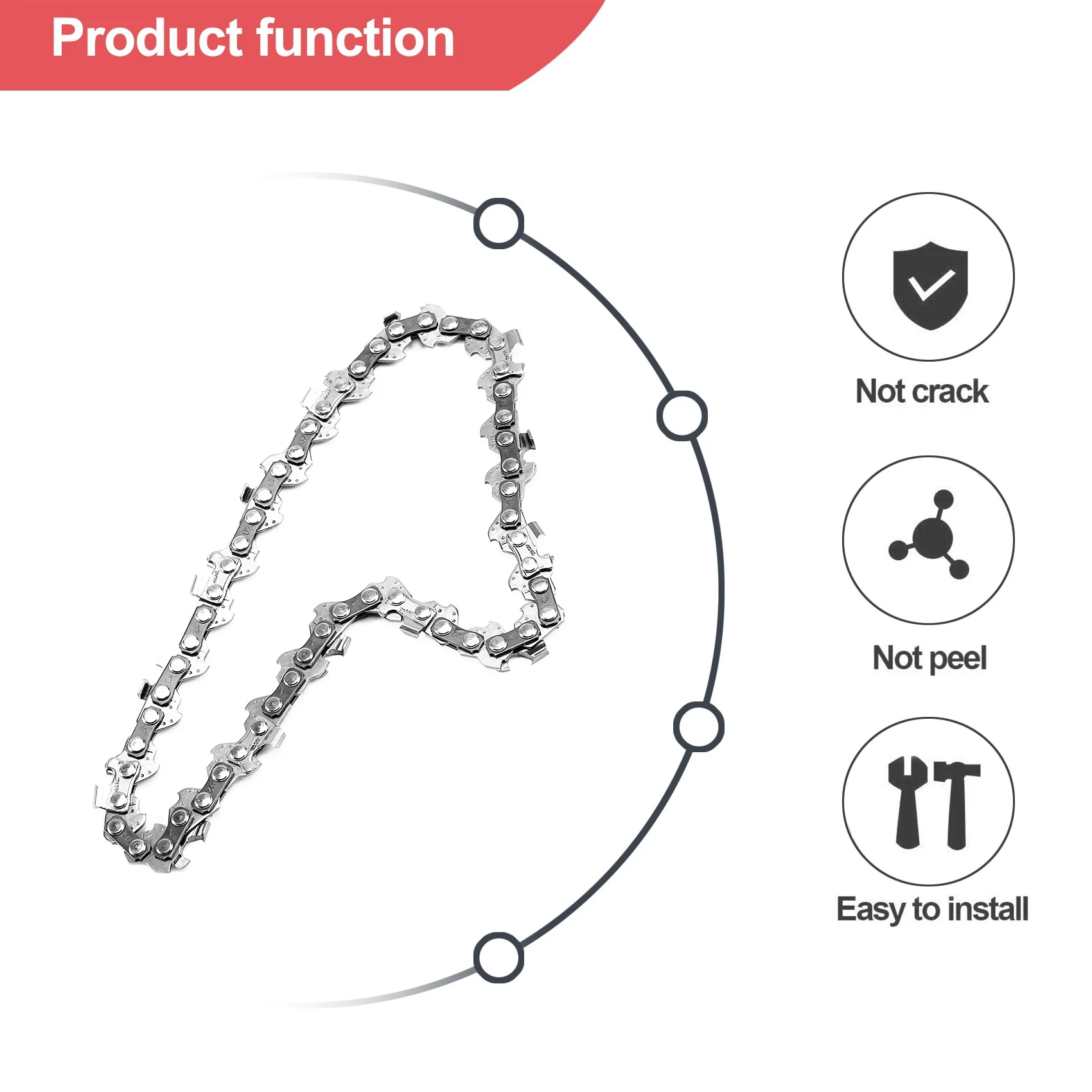 

AC23-2Pcs 4-Inch 1/4Inch Guide Saw Chain Mini Chainsaw Chain For 4 Inch Cordless Electric Protable Battery Handheld Chainsaw