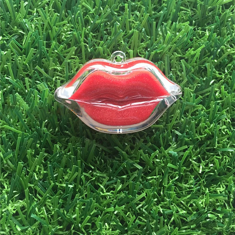 Clear Empty Lip Shape Refillable Container, Beauty Cosmetic Travel Lipstick/Eyeshadow Powder/Blusher Case Refillable Storage Box