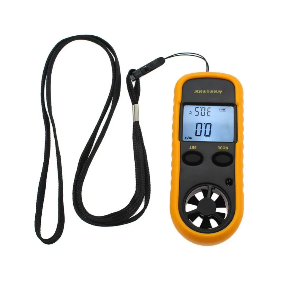 Mini Digital Anemometer Hand-held 0-30m/s Range Air Velocity Meter -10°C ~ 45°C LCD Display Temperature Tester