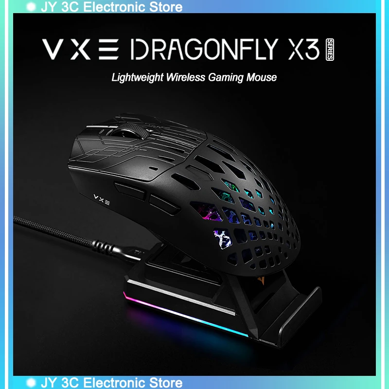 VXE Dragonfly X3 Series Wireless Gaming Mouse Paw3395se X3 Pro Custom Esports Fps Mouse Rechargeable Lightweight Mice Gamer Gift