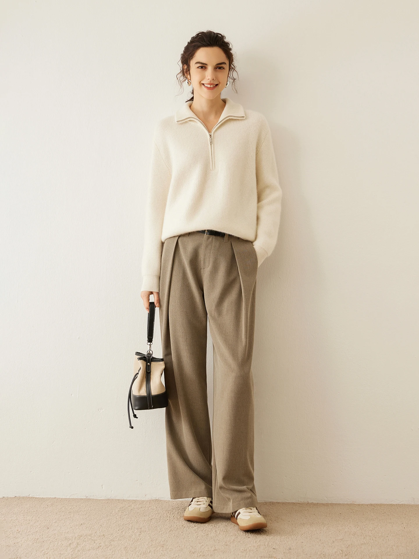 

Women's 100% Cashmere Sweater New Autumn Winter Female Knitted Pullover Loose Turtleneck Blouse Lady Long Sleeve Clothing Tops