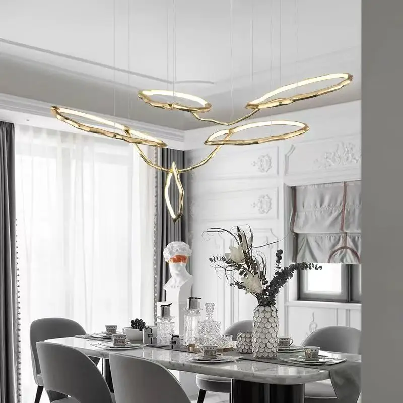 AiPaiTe Nordic Luxury Chandelier Dimmable Artistic lines Ceiling Light Luster gold Hardwarefor Hotel Villa 2025 Customizable