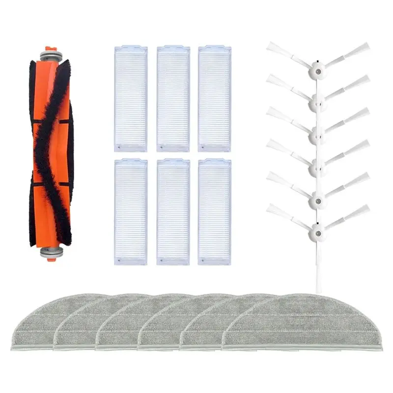 

Комплект запасных частей PZHI: основная и боковые щетки, HEPA-фильтр, насадка для влажной уборки для робота-пылесоса Viomi Alpha 3 VXVC25 / MJSTP / Redroad G10