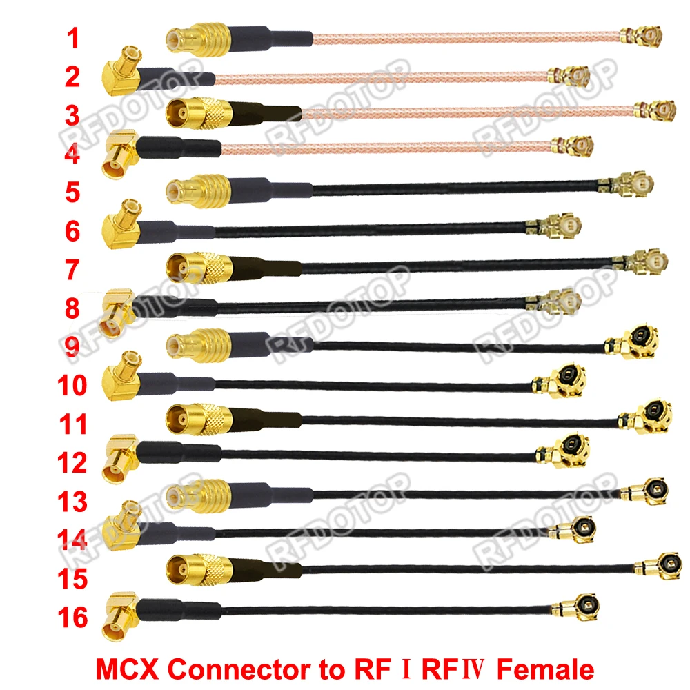 MCX Male Female to uFL/IPX1/MHF4 Female Connector 1st/4th Generation RG178/RF1.37/RF1.13 Cable Pigtail Wifi Antenna RFⅠ/Ⅳ Jumper