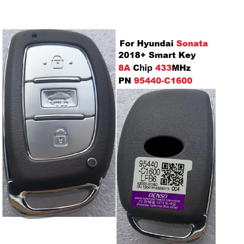 CN020150 Original Part Number 95440-C1600 3 Buttons 8A Chip 433MHz For Hyundai Sonata 2018+ Smart Key Keyless Go