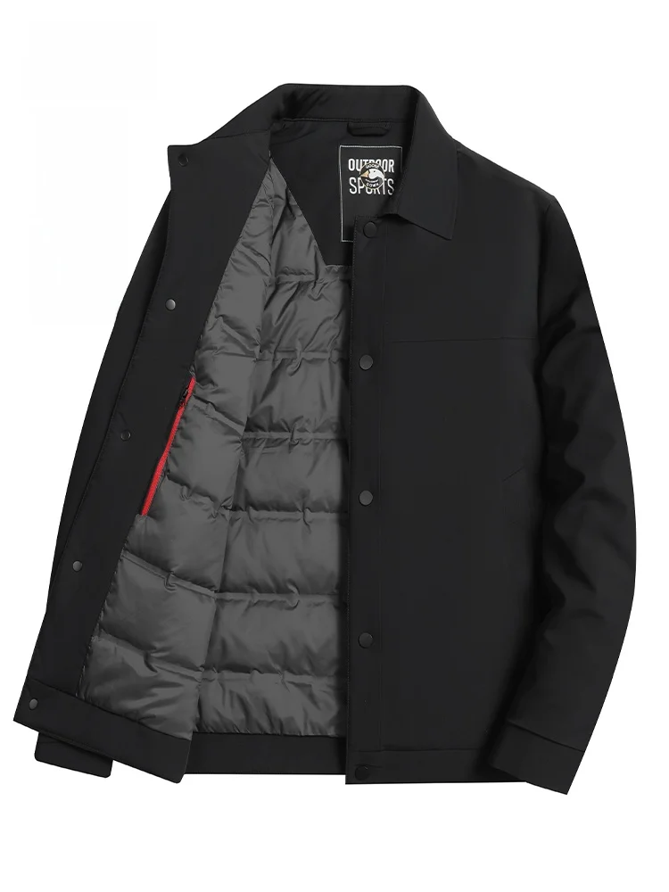 

Snow Flng 2026 Spring New Men's ort Collar down Jaet Lightweight Casual Warm Goose down Coat Busin Casual Outerwear