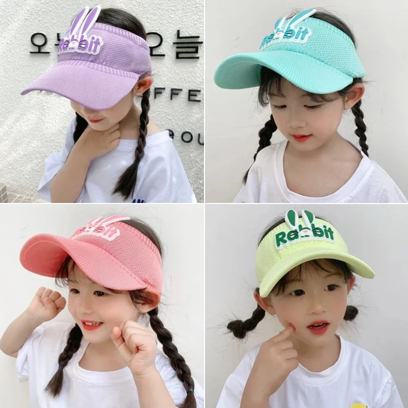 New Kids Sun Hats Children Summer Visors Cute Rabbit Wings Bunny Hat Summer Hat for Kids Boys Girls Hats 3-12years Old