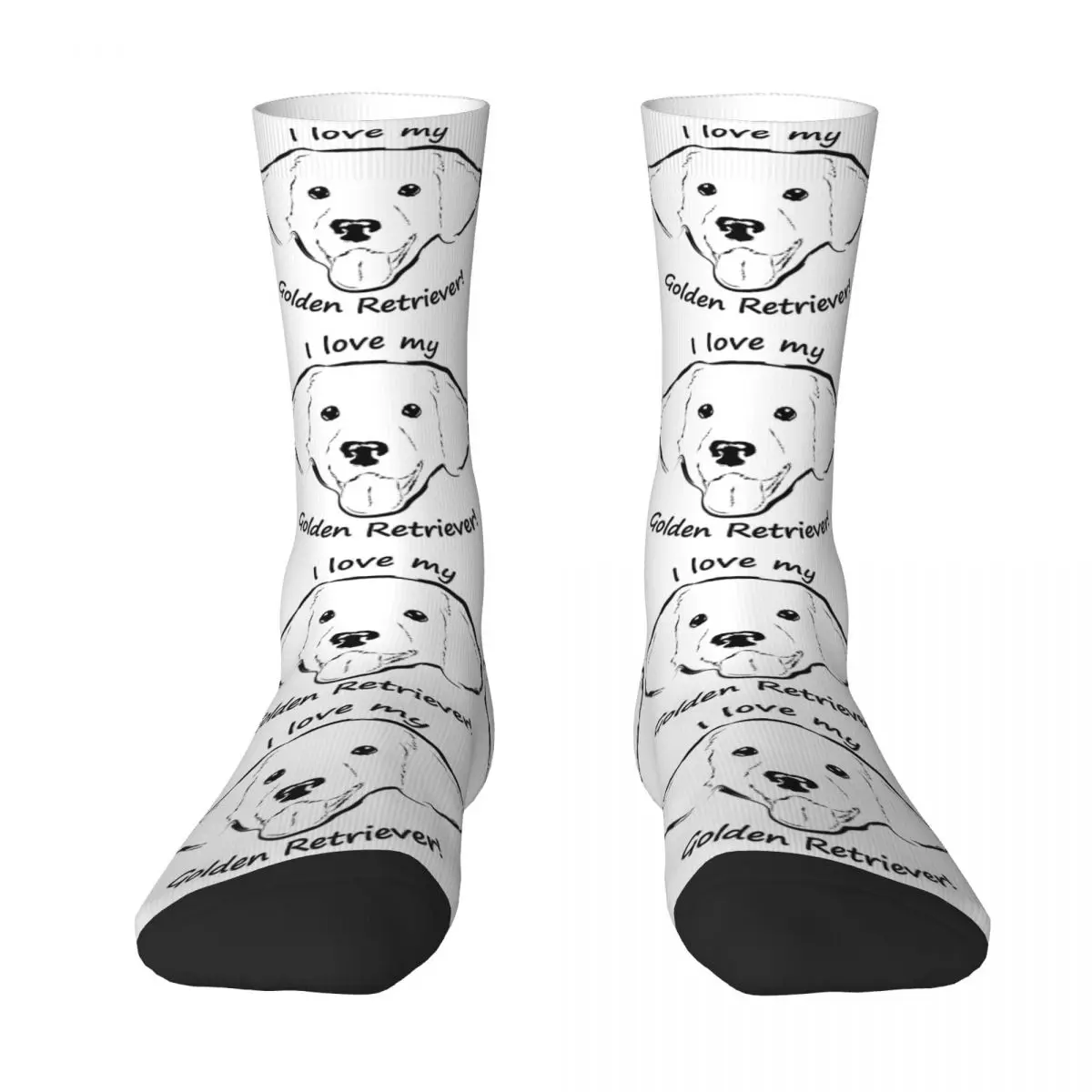 

I Love My Golden Retriever Socks Harajuku Super Soft Stockings All Season Long Socks for Man's Woman's Birthday Present