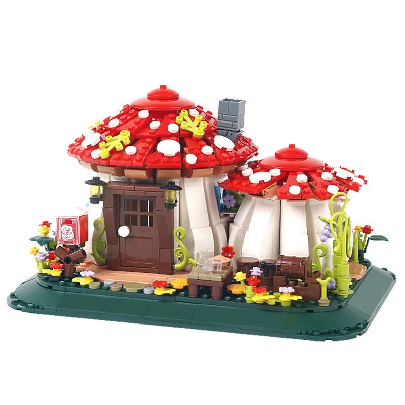 1100 قطعة مدينة الإبداعية خرافة الفطر منزل نموذج اللبنات MOC قرية حلم البيت مايكرو الطوب لعب للأطفال الهدايا #2