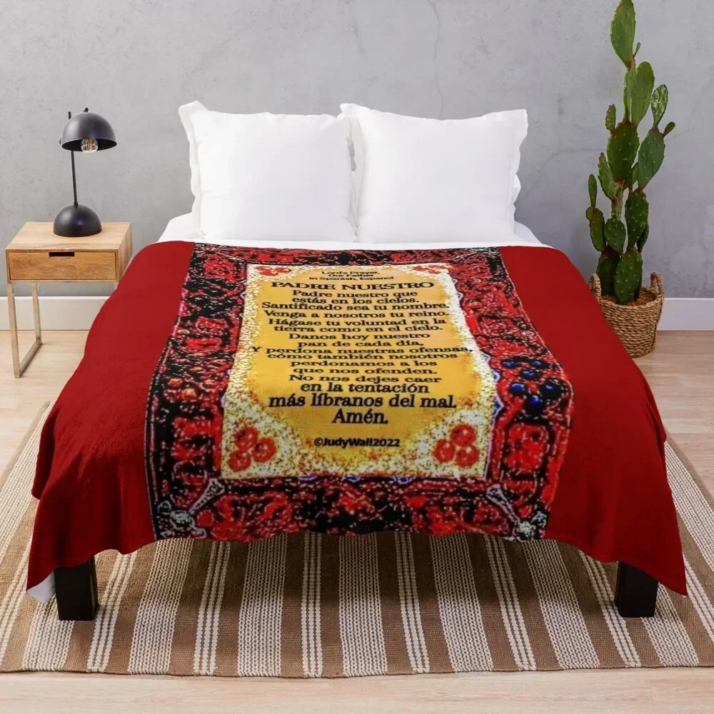 

Spanish 3, Lord's Prayer, Padre Nuestro, Our Father, Throw Blanket funny gift christmas gifts Thin bed plaid Blankets