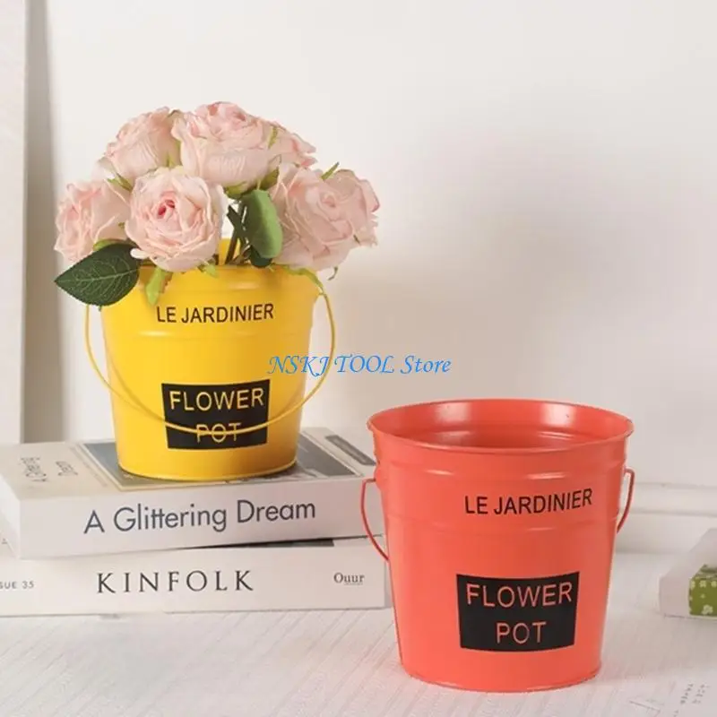 L8RC Iron Plant Planter Lightweight Indoor Outdoor Decoration Farmhouse Vase