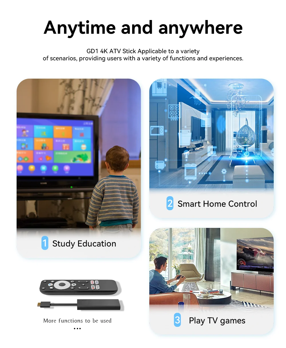 Dcolor GD1 Google gecertificeerde Android 11 4K BT Voice Remote S905Y4 AV1 2GB RAM 16GB ROM 5G WiFi Smart Android TV Box TV Stick