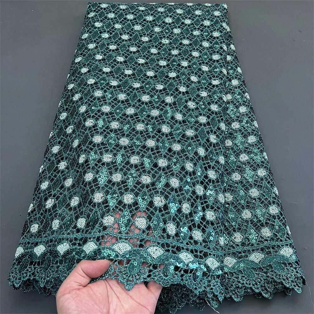 Nigerian Tulle Lace Fabric for Sewing, Wedding Dress, Chiffon Party Guipure, High Quality, Cotton, 5Yard, 2026 PS0031