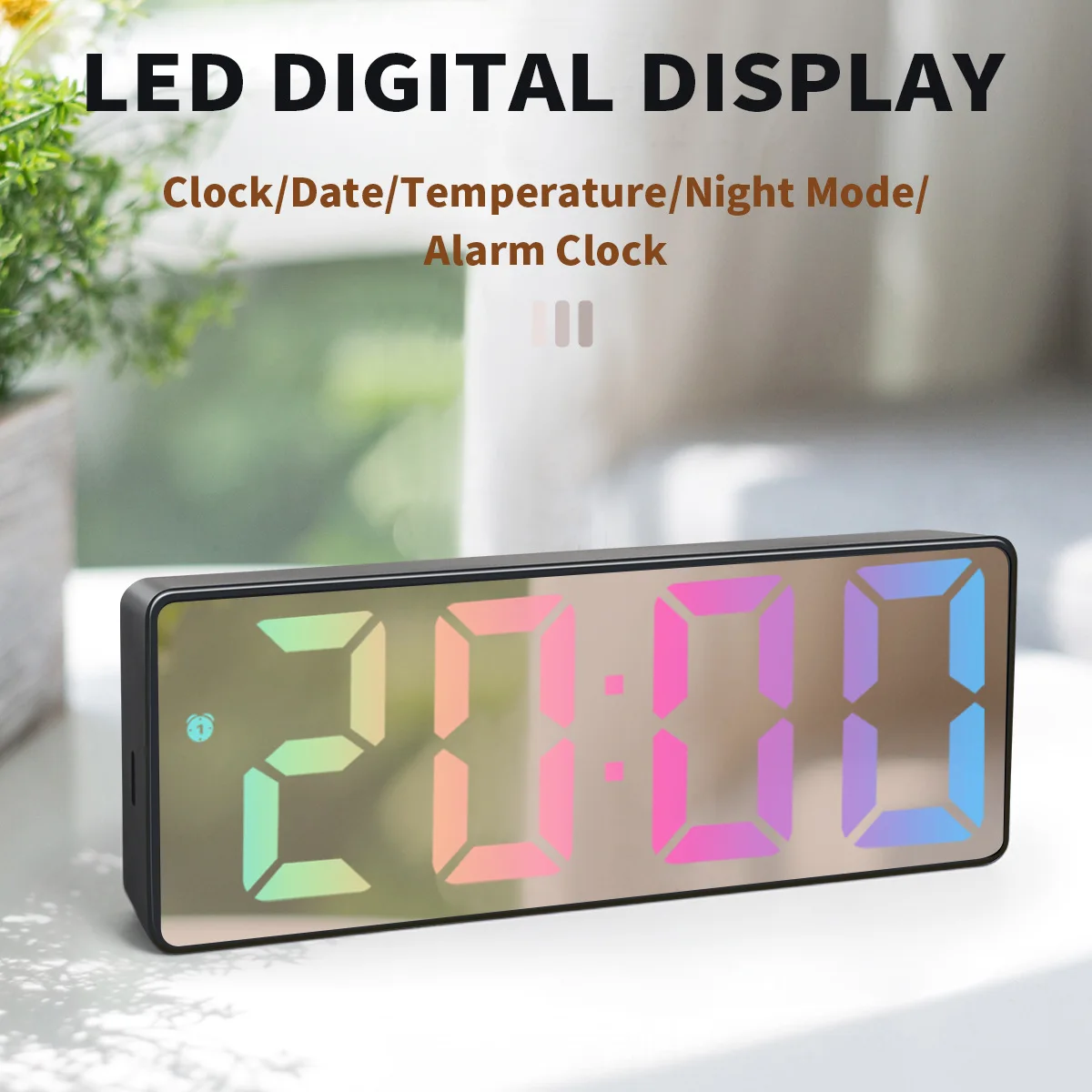 Multifunctional simple intelligent LED digital silent student desktop alarm clock usb electronic clock