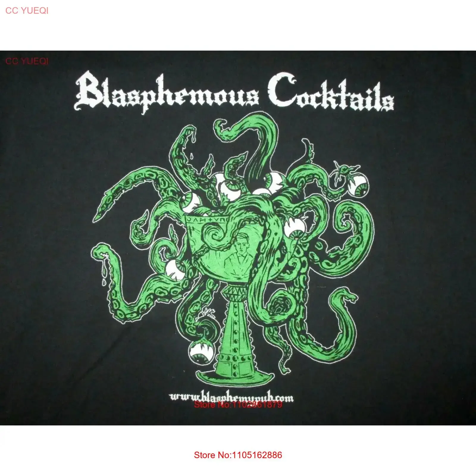 BLASPHEMY PUB BLASPHEMOUS COCKTAILS T SHIRT Bar Book Drinking Booze Horror MED vintage Washed Soft Breathable graphic