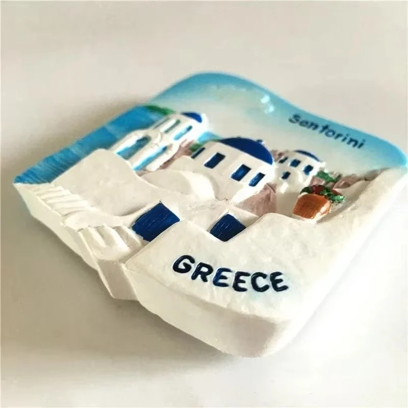 Greek Magnetic Tourism Souvenirs Santorini Island Resin Refrigerator Magnetic Gifts Aegean Sea Home Decorations