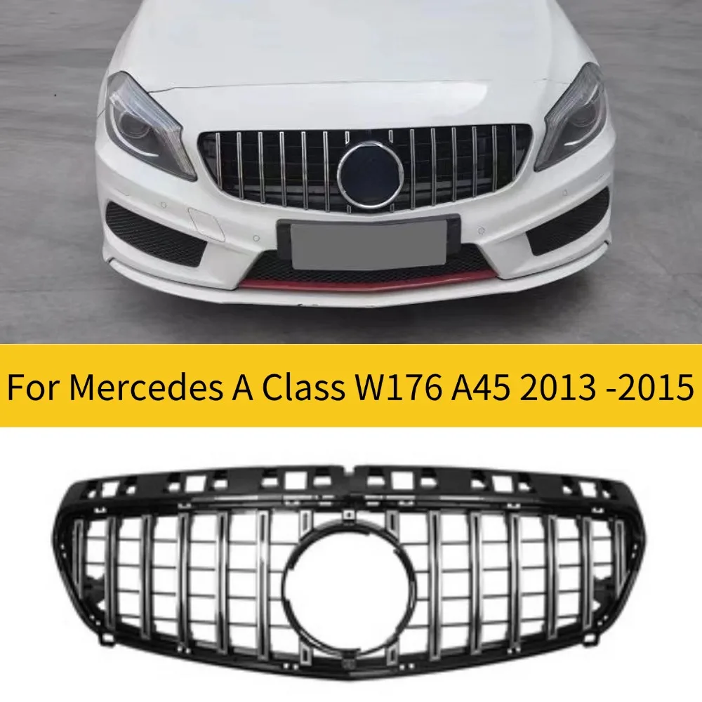 For Mercedes-Benz a Class W176 A180 A200 A220 A250 A260 A45 2013-2015  Style Front Grille Racing Mesh Grill Performance Tuning A