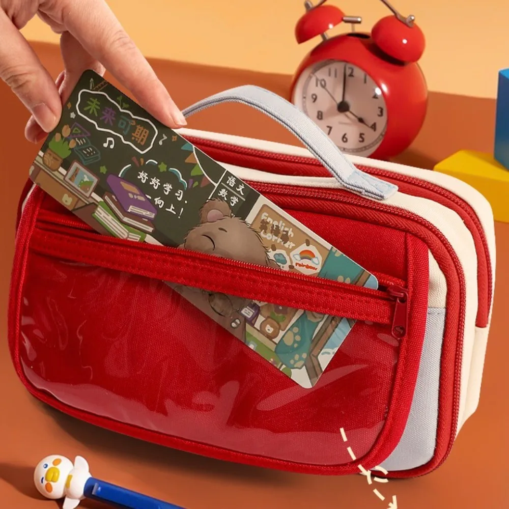 

Aesthetic 9 Layers Pencil Case Zipper Bear Large Capacity Pencil Bag with Curriculum Schedule Portable Stationery Storage Bag