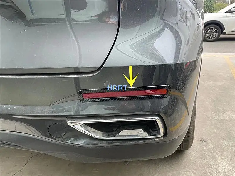 Exterior Carbon Fibre Rear Fog Light Cover Decoration Car Style Body Frame Trim Accessories Part For Changan CS55 Plus 2nd 2022+