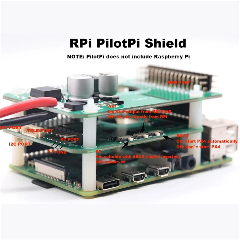 

НОВЫЙ-Rpi Pilotpi Shield Pixhawk Flight Control PX4, датчик прошивки и мощность для Raspberry Pi, 32-битный автопилот, вертолет