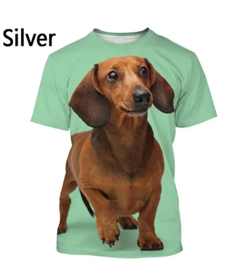 2024 Summer New Male/female Casual Cute Dog 3D Printed Loose Comfortable Breathable T-shirt Outdoor Sports O Collar Top