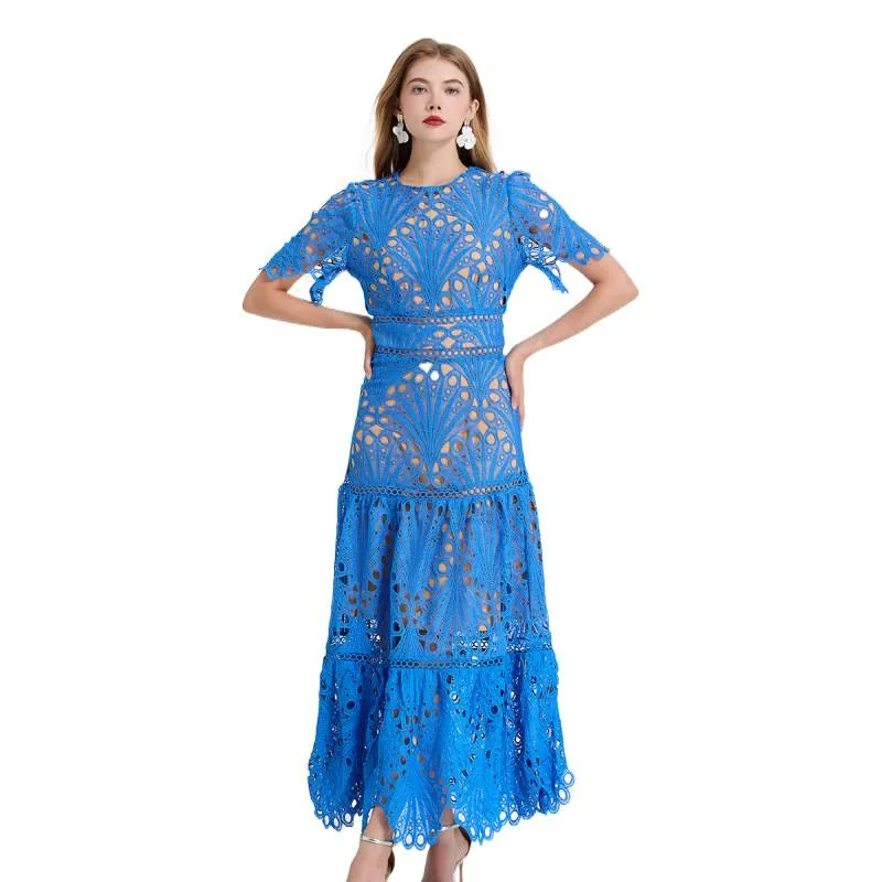 Jupe longue en dentelle brodée lourde, Patchwork, ourlet à volants, taille haute, ligne a, ort Sve, Collection d'hiver Street Sle