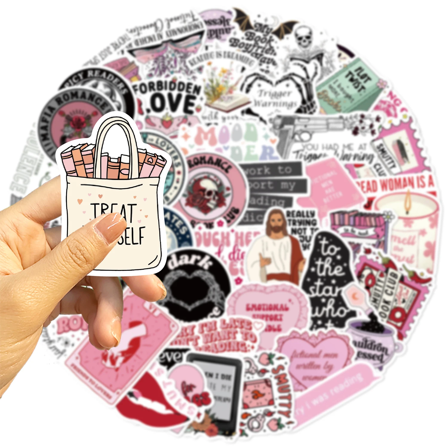 50 pezzi Smut Lettura Libri Graffiti Adesivi decorativi Laptop Bottiglia d'acqua Bagagli Casco Adesivi moto