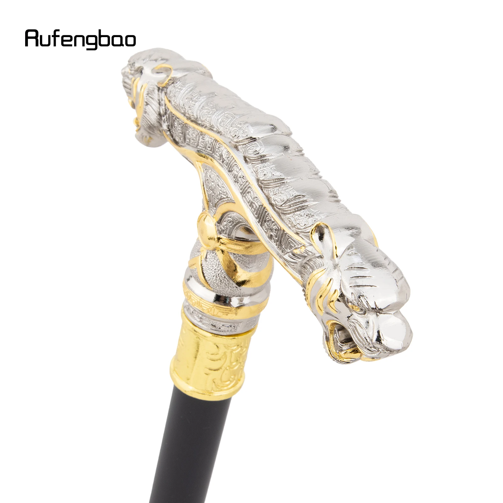 Golden White Double Head Leopard Walking Stick Decorative Stick Cospaly Vintage Party Fashionable Walking Cane Crosie  92cm view 3