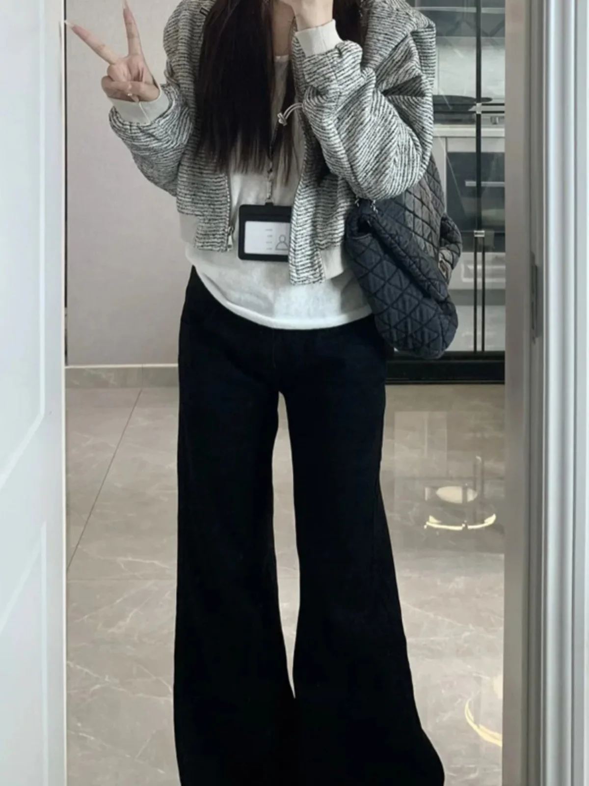 حجم كبير Fce اصطف Bootcut الجينز المرأة الدافئة الدنيم السراويل عالية الخصر السراويل الطويلة القطن تمتد Bootcut متوهج طماق #5